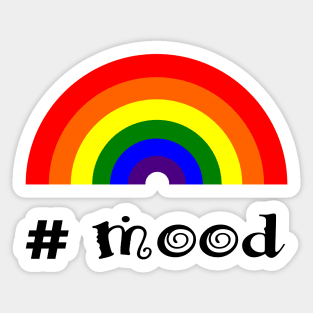 Rainbow mood - hashtag. Sticker